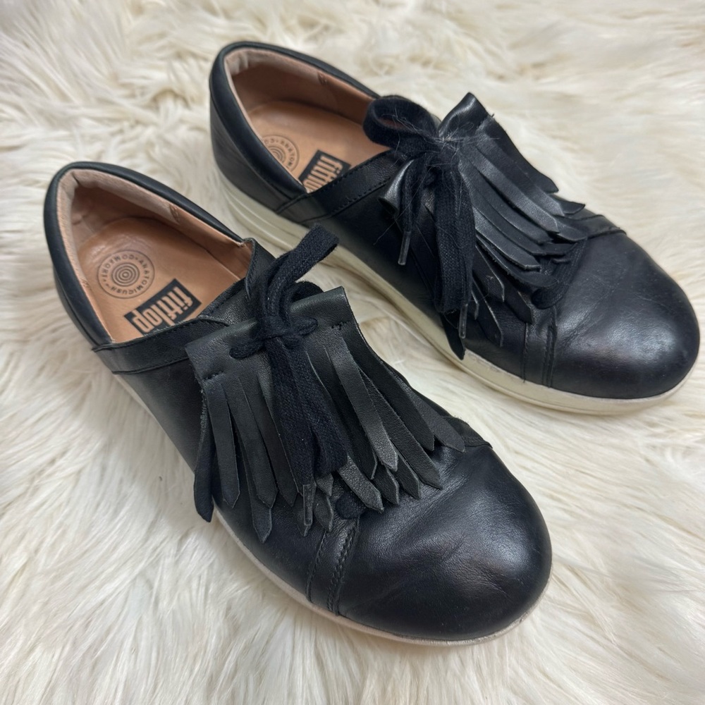 FitFlop‎ F-Sporty II Lace-Up Fringe Leather Black 8.5